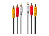LINDY Audio Video Cable 3xPhono 10m 3xRCA 1xV/2xA m/m goldplated