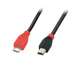 LINDY USB 2.0 Cable Type Micro-B/Mini-B OTG 0.5m Micro-B plug to Mini-B plug