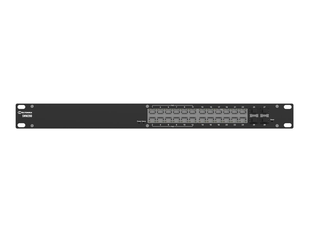 TELTONIKA NETWORKS SWM280 L2+ Managed Switch 24x total ETH 12x POE 4x SFP Ports
