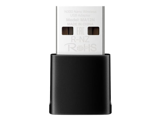 TP-LINK N300 Nano Wi-Fi USB Adapter 300 Mbps at 2.4 GHz Internal Antennas USB 2.0 Nano Size WPA3