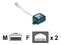 MCL Cable dedoubleur de paires RJ45 Cat 5e blinde F / M / F - Ethernet