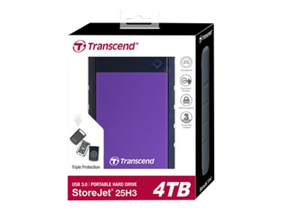 TRANSCEND 4To Disque dur externe 2.5p - Anti-choc Violet
