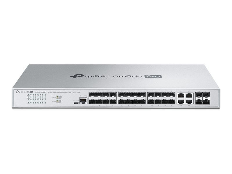 TP-LINK S5500-24F4XF Omada Pro 24-Port SFP L2+ Managed Switch 20x Gigabit SFP Ports 4x Gigabit SFP/RJ45 Combo Ports 4x 10G SFP+ Slot