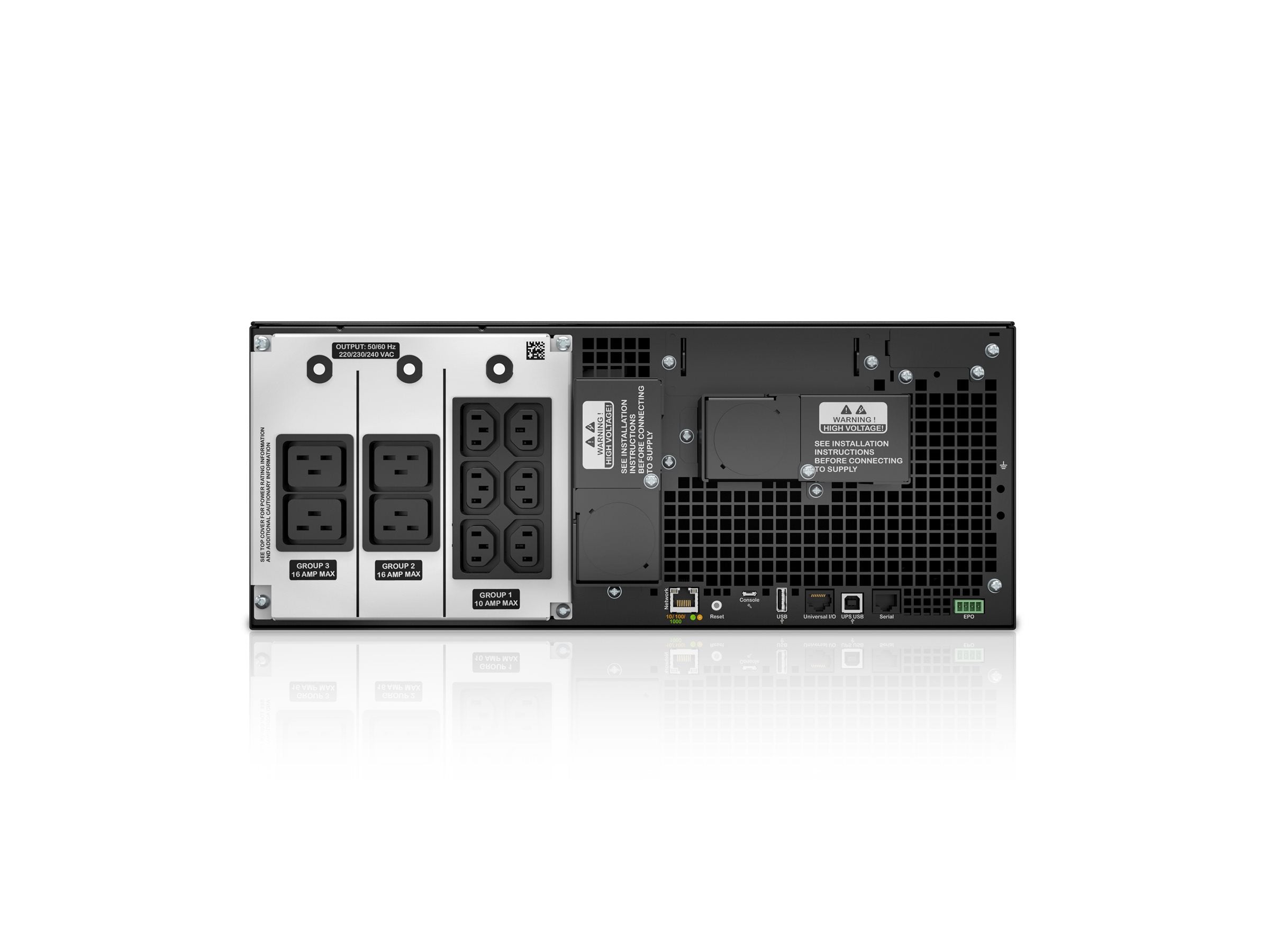 APC Smart-UPS SRT 6000VA RM UPS rack-mountable AC 230V 6000Watt 6000VA Ethernet 10/100 USB output connectors 13 4U Black