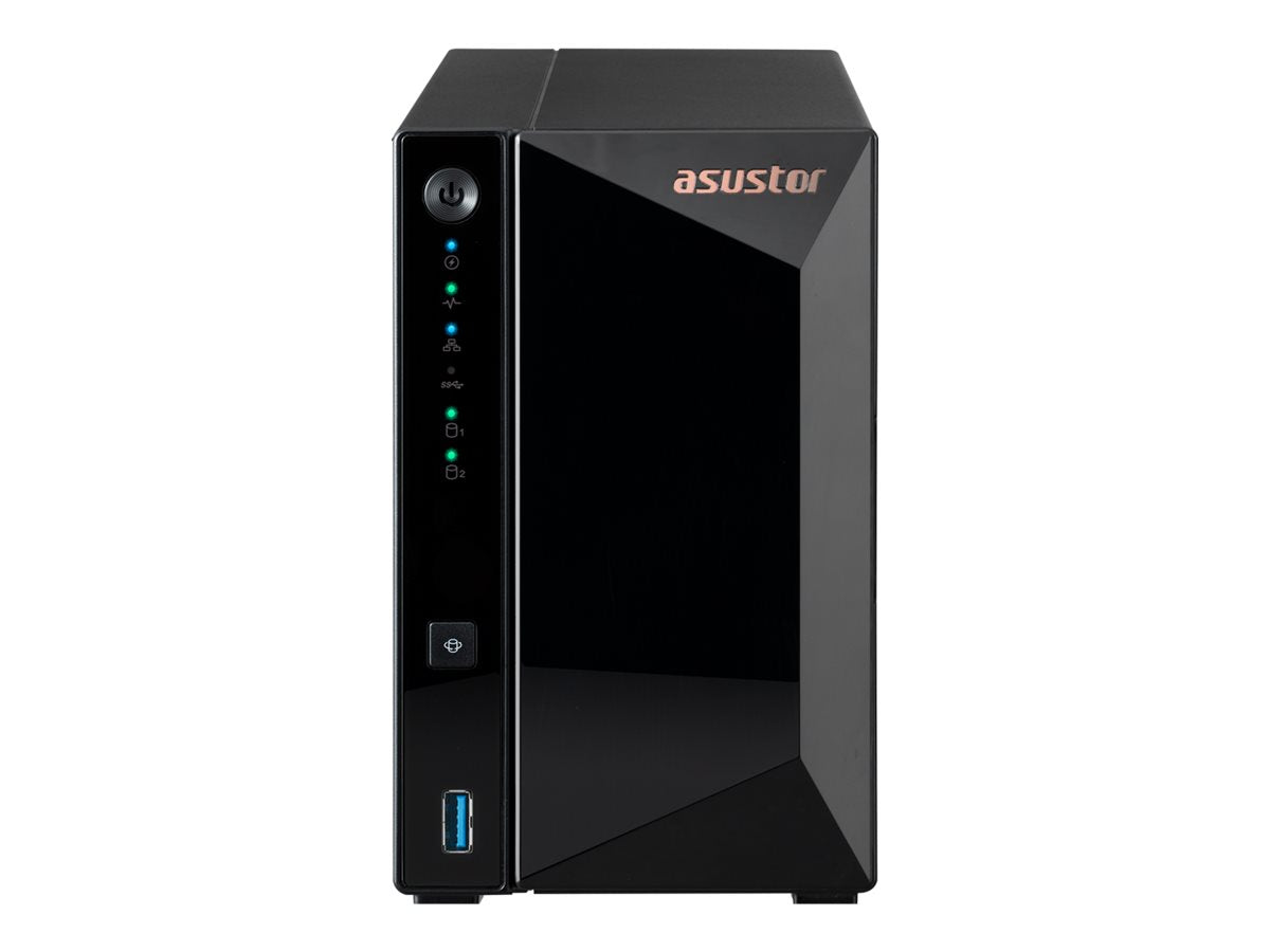 ASUSTOR Drivestor 2 Pro Gen2 AS3302T v2 2 Bay NAS Realtek RTD1619B Quad-Core 1.7GHz CPU 2.5Gbe Port 2Go DDR4 Diskless