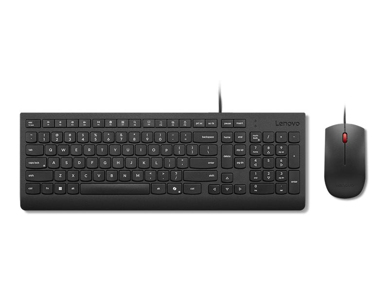 LENOVO Essential Wired Combo - Ensemble clavier et souris - USB - AZERTY - Français - noir - ThinkRed