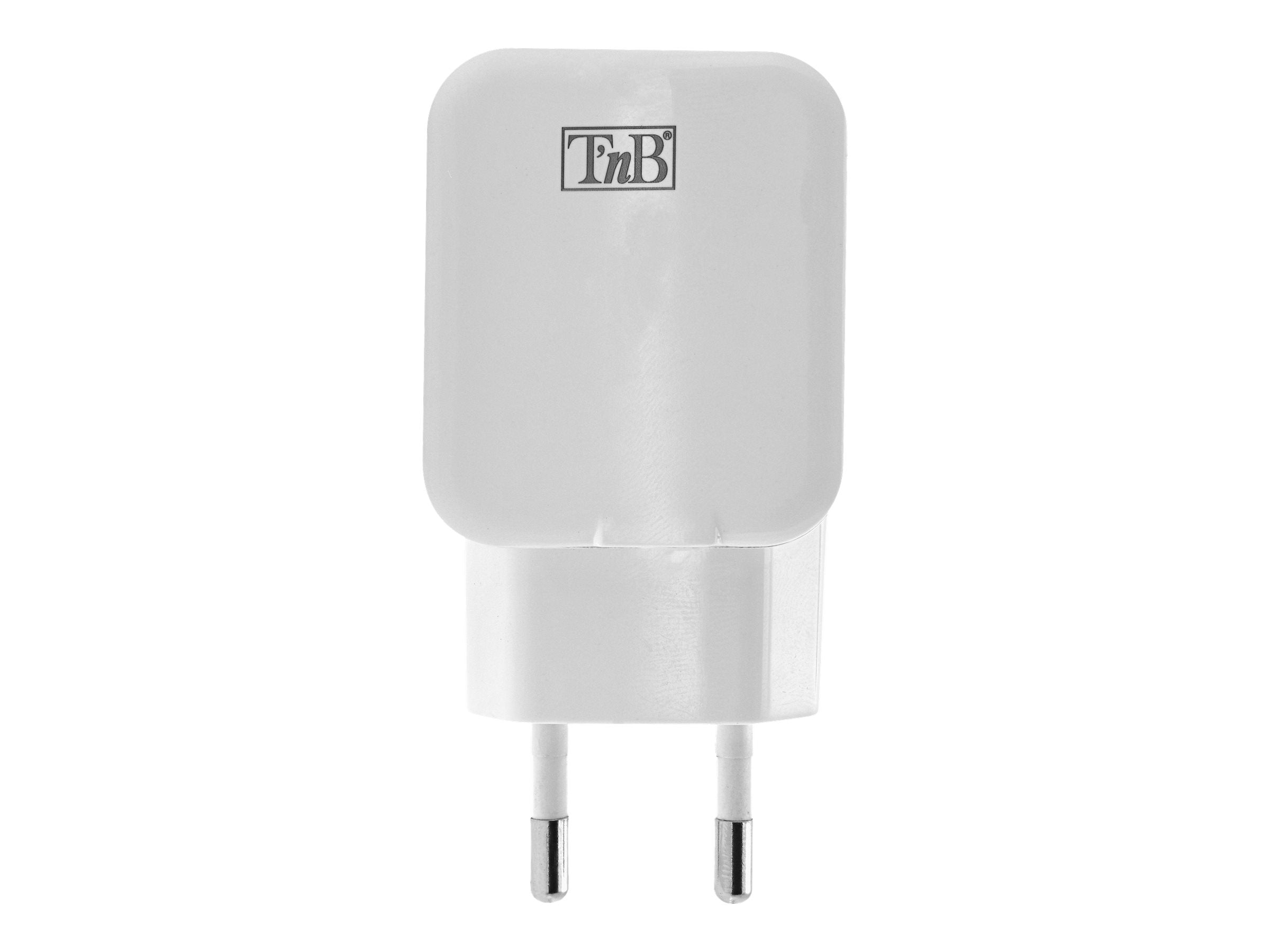 TNB 2.4A Mains 2 USB Charger White