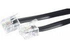 Cordon téléphonique RJ11 / RJ11 noir - 5 m