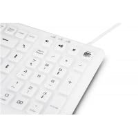 URBAN FACTORY Clavier en ABS et silicone Blanc Connexion filaire USB Touches plates et silencieuses Traitement antimicrobien Nano