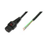 Câble d'alimentation OPEN/IEC C13 femelle droite 1m noir avec verrou IEC LOCK
