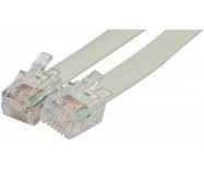 Cordon téléphonique RJ12 / RJ12 ivoire - 7 m