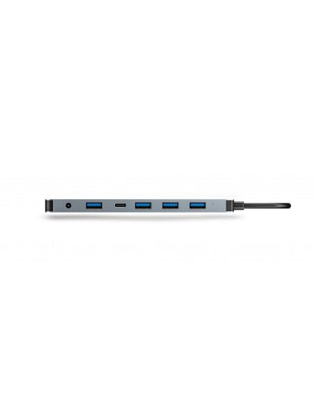 URBAN FACTORY Minee 7in1 USB-A/C Hub With 5 USB-A / 1 USB-C And DC Input Sideral Grey With Power Adapter