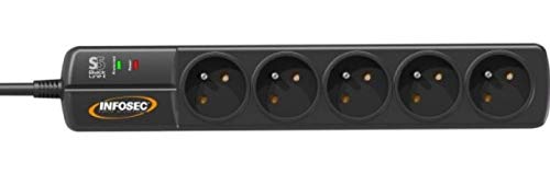 INFOSEC Multiprise S5 BLACK LINE II parafoudre 5 prises +int