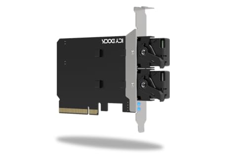 ICYDOCK Double Rack amovible SSD NVMe sur slot PCIe 4.0 x8