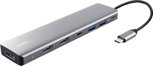 TRUST Adaptateur DALYX USB-C 7 en 1 1 USB-C 2 USB 2 HDMI 1 DisplayPort 1 Ethernet