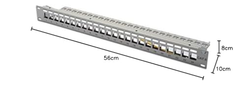 Panneau de brassage modulaire - 24 ports - Gris - Montage de rack - 1U - 483 mm - 1,5 mm - 565 mm