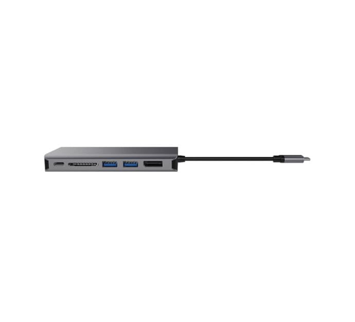 DEXLAN Dock USB Type-C HDMI+DP 4K-LAN-HUB+SD2.0+Charg.PD3.0