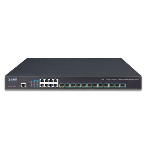 PLANET XGS-6350-12X8TR commutateur réseau Géré L3 Gigabit Ethernet (10/100/1000) 1U Noir