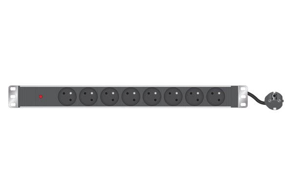 Multiprise rackable 19" 8 prises avec voyant