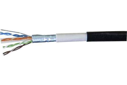 Cordon RJ45 étanche catégorie 6 F/UTP noir - 20 m