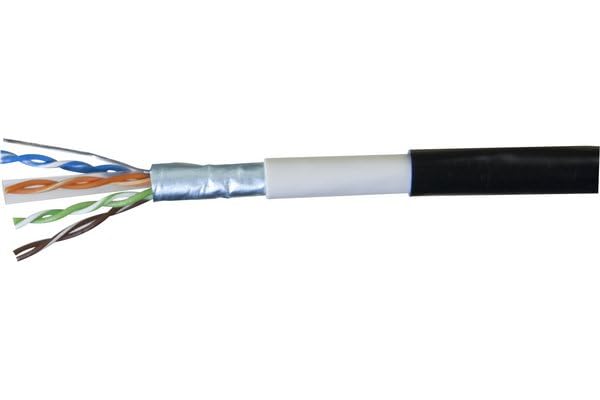 Cordon RJ45 étanche catégorie 6 F/UTP noir - 3 m