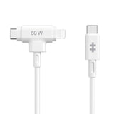 TARGUS Hyper HyperJuice Silicone USB-C to USB-C and Lightning Hybrid 60W Cable - White