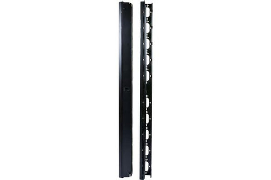 EKIVALAN Paire de passe-câbles verticaux (G/D) 32U métal avec porte, noir