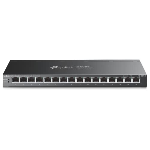 TP-LINK 16-Port Gigabit Switch de bureau with 16-Port PoE+