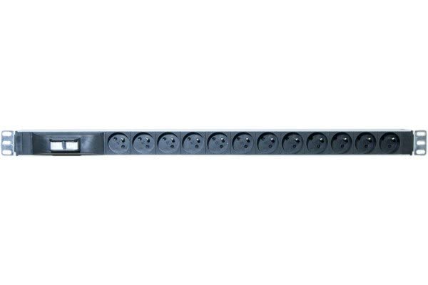 Multiprise rackable 19" verticale 0 U 12 prises + disjoncteur