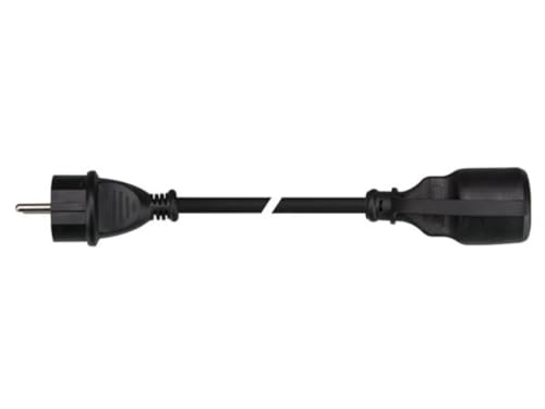 Rallonge secteur tripolaire noire - 15,0 m