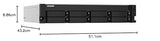 QNAP TS-832PXU-RP-4G 8-Bay rackmount NAS AL324 4Go DDR4 UDIMM RAM SATA 6Gb/s 2x 10GbE SFP+ 2x 2.5GbE 1x PCIe Gen2 x2 slot 250W