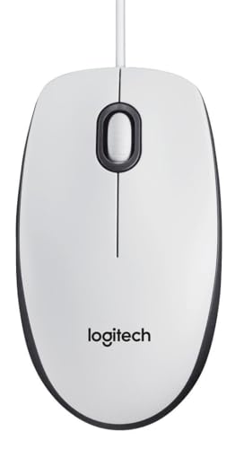 LOGITECH B100 Mouse right and left-handed optical 3 buttons wired USB white