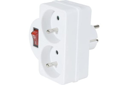 DEXLAN Bloc 2 prises secteur avec interrupteur