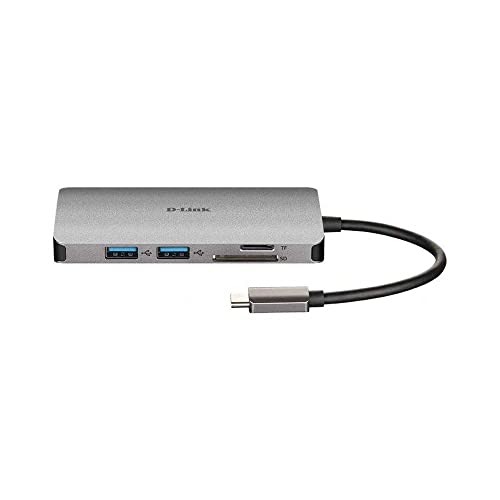 D-LINK USB-C 8-en-1 HDMI SD /microSD card reader and charging