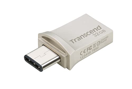 TRANSCEND 32Go Clé USB3.1 Gen 1- On The Go - Type A et C - Argentée