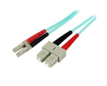 2m 10 Gb Aqua Fiber Patch Cable LC/SC