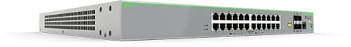 ALLIED 24x 10/100T POE+ ports and 4x 100/1000X SFP 2 for Stacking Fixed dual AC power supply EU Power Cord
