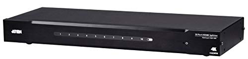 Répartiteur HDMI 4K a 10 ports - HDMI - 10x HDMI - 4096 x 2160 pixels - Noir - Métal - 4K Ultra HD