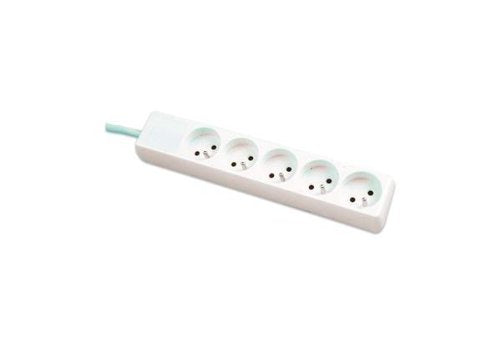 DEXLAN Multiprise 5 prises sans interrupteur blanche - 1,5 m
