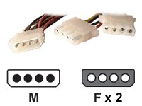 Doubleur d alimentation Molex - 20 cm