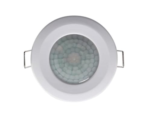 Détecteur de mouvement Ø62 mm blanc 1200 W 360° à encastrer