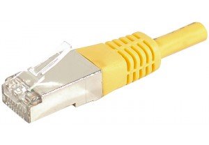 Cordon RJ45 catégorie 6A F/UTP jaune - 0.5 m
