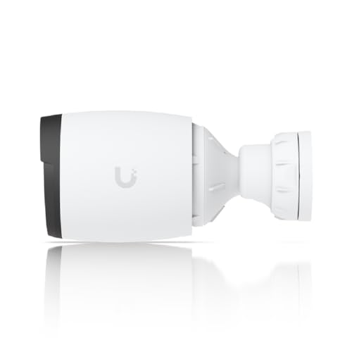 Ubiquiti UVC-AI-Pro-White Camera industrielle 4K avec zoom optique et fonctionnalités d'IA, couleur blanche.