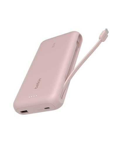 BELKIN 20k PD30w Integrated USB-C Cable Power Bank Black