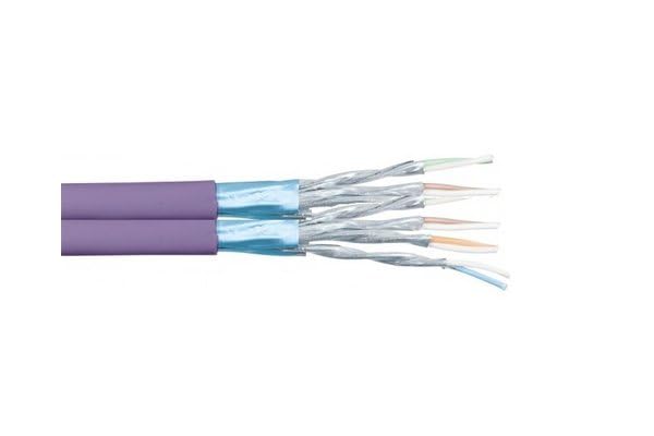 DEXLAN câble double monobrin F/FTP CAT6A violet LS0H RPC Eca - 100 m