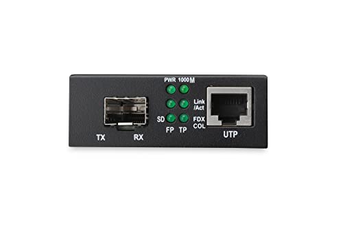 Digitus DN-82130 convertisseur de support réseau 1000 Mbit/s Noir