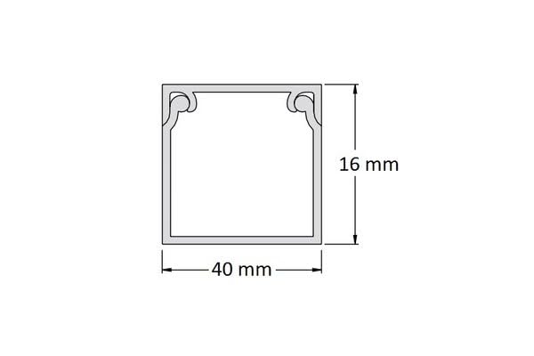 Moulure 1 compartiment 40 x 16 mm (vendu par 10 mètres)