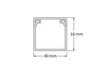 Moulure 1 compartiment 40 x 16 mm (vendu par 10 mètres)