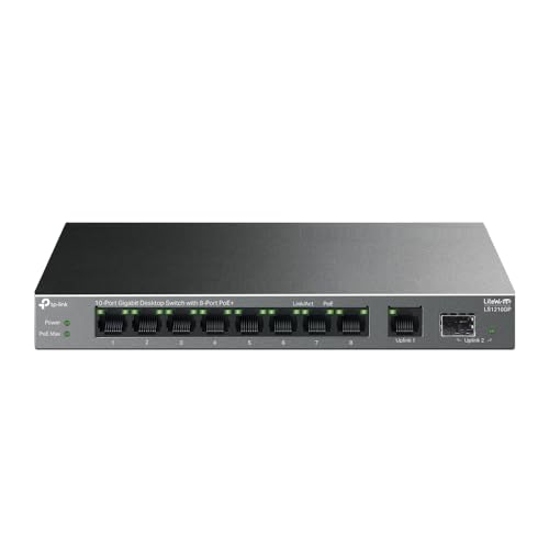 TP-LINK 10-Port Gigabit Switch de bureau with 8-Port PoE+