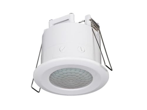 Détecteur de mouvement Ø62 mm blanc 1200 W 360° à encastrer